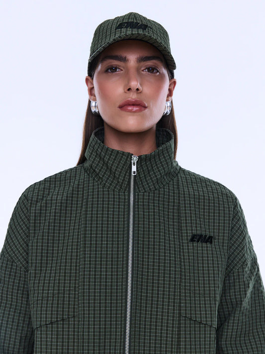 FALLON CHECK CAP - OLIVE CHECK