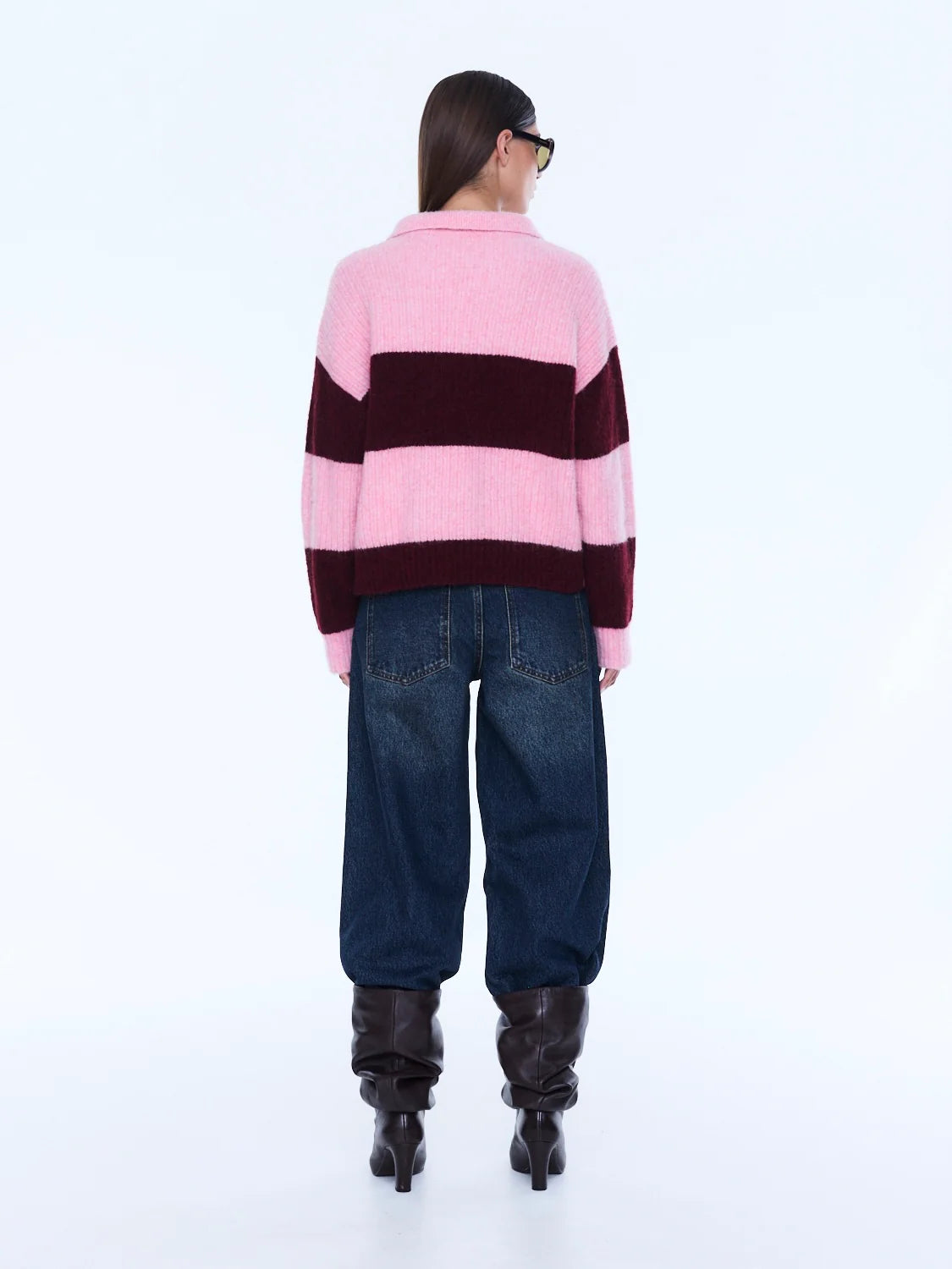 MIKAELA KNIT SWEATER - CHERRY STRIPE
