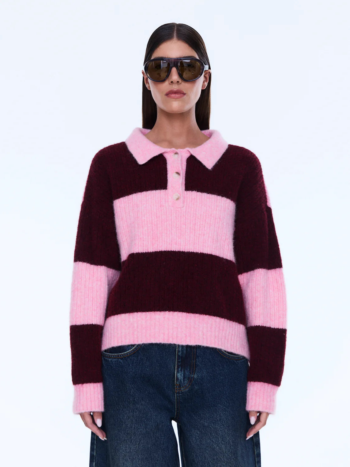 MIKAELA KNIT SWEATER - CHERRY STRIPE