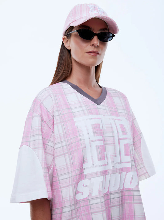 LUNAR JERSEY - PINK CHECK