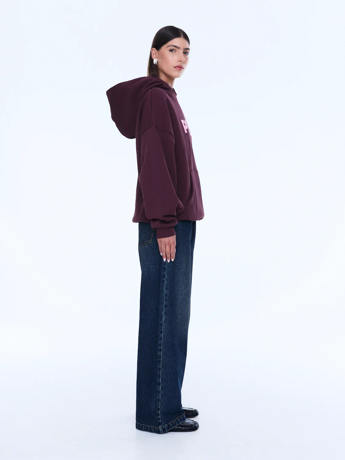 CASSIE OVERSIZED HOODIE - DEEP CHERRY