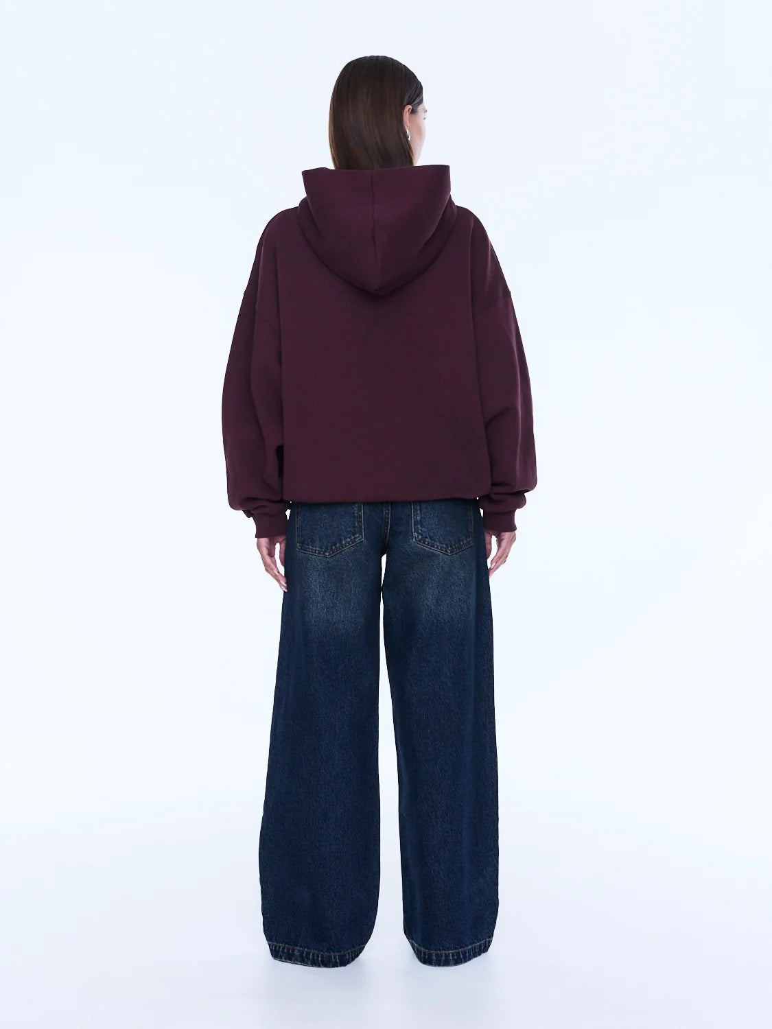 CASSIE OVERSIZED HOODIE - DEEP CHERRY