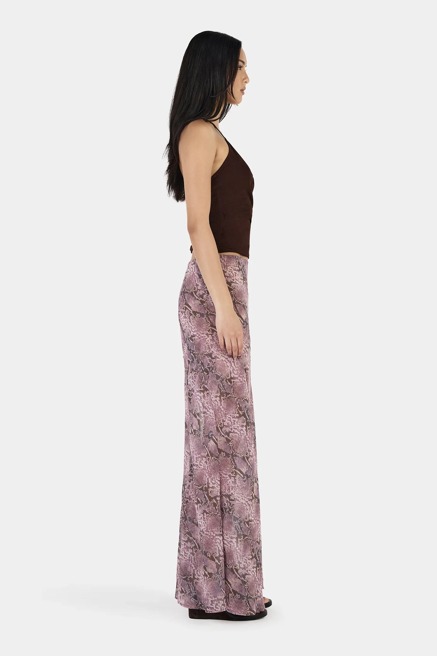 STELLA MAXI SKIRT - MAUVE SNAKE