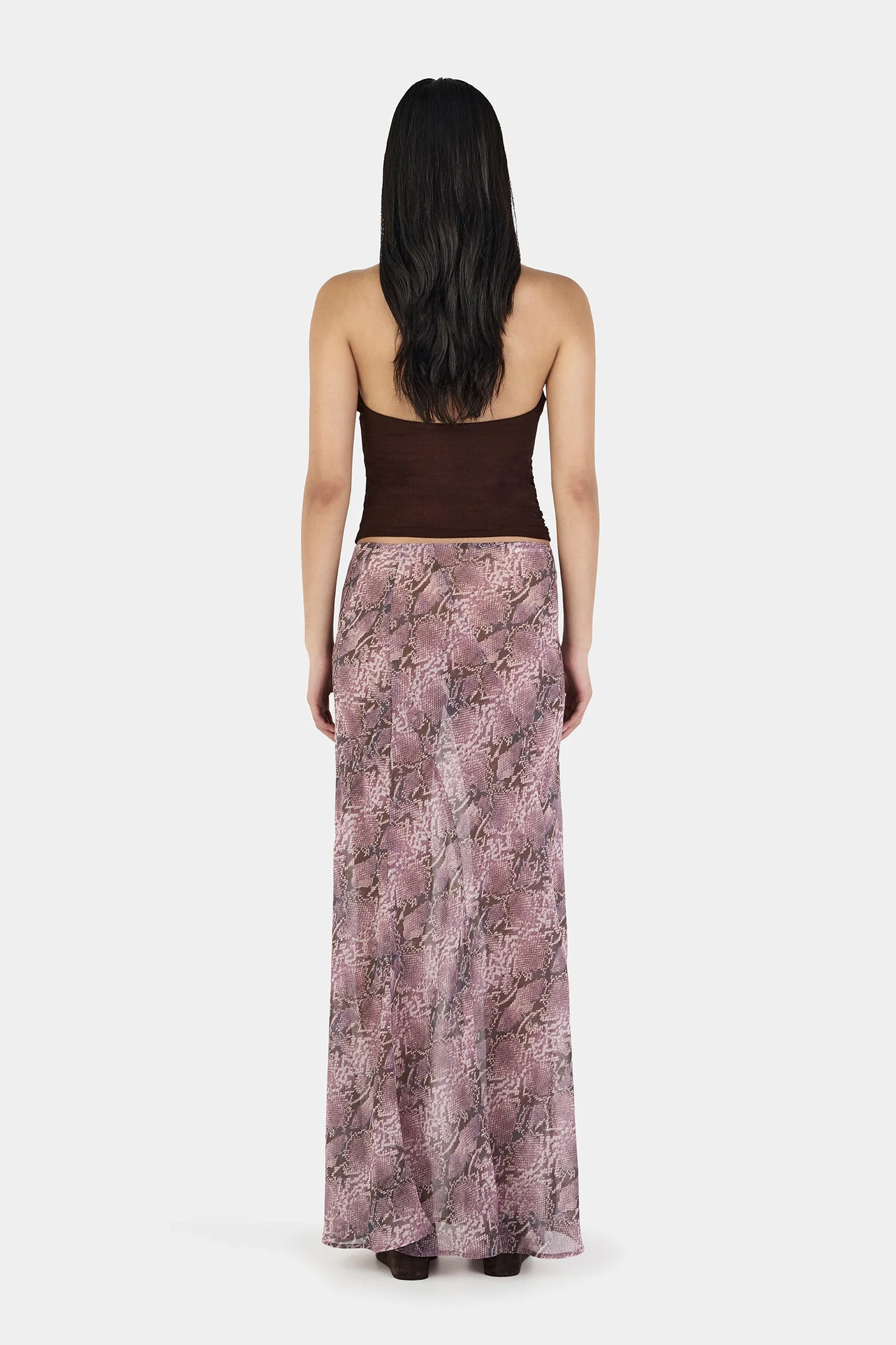 STELLA MAXI SKIRT - MAUVE SNAKE
