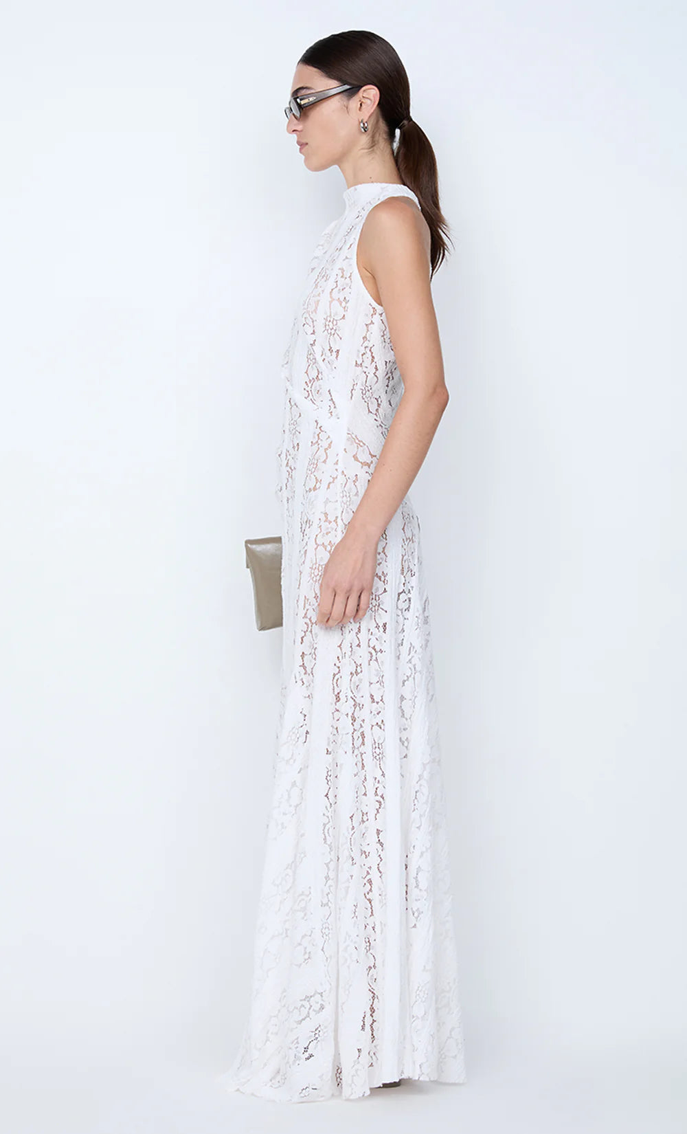 HENRIETTA HIGH NECK MAXI DRESS - WHITE