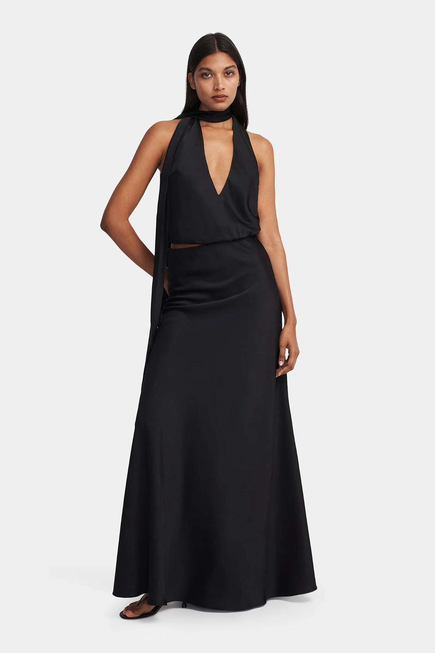HARPER HALTER TOP - BLACK