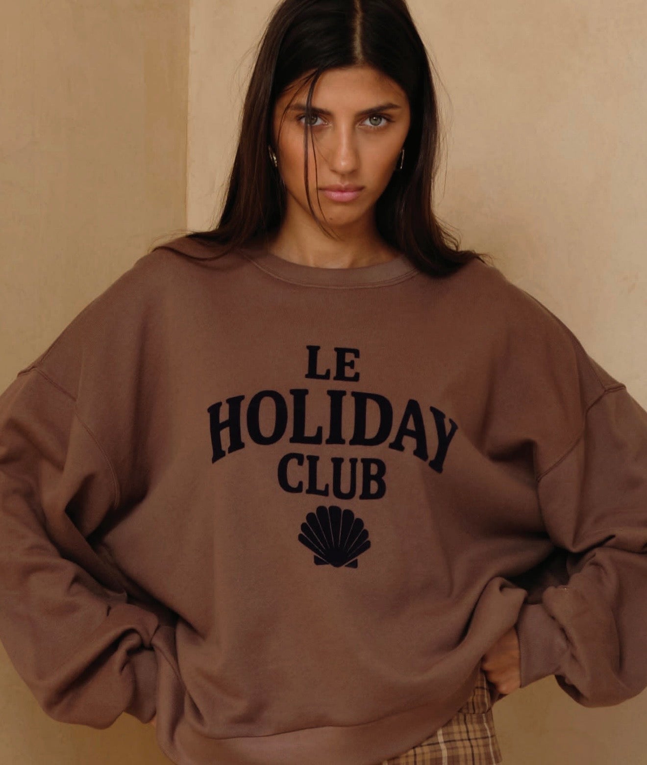 LE HOLIDAY CLUB SWEATER - CHOC/NAVY