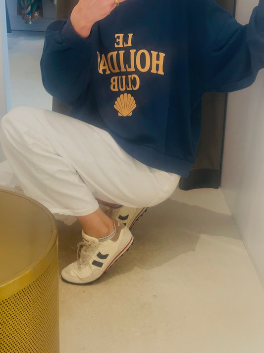 LE HOLIDAY CLUB SWEATER -NAVY SAND