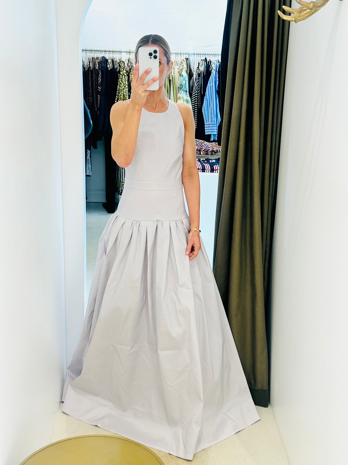 IRIS TAFFETA GOWN - SILVER