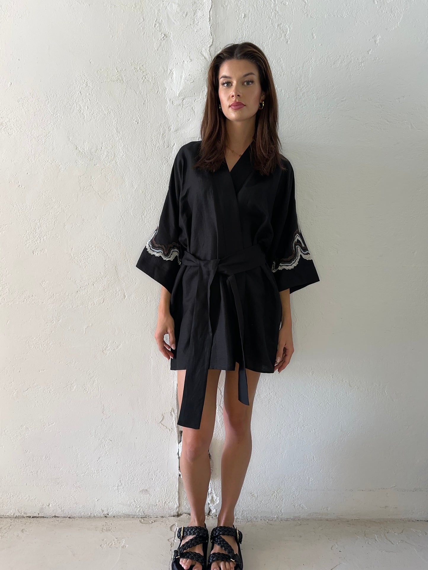 SERENE KIMONO DRESS-BLACK