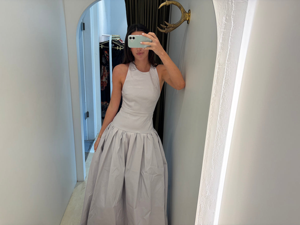 IRIS TAFFETA GOWN - SILVER