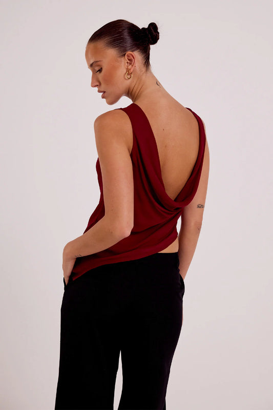REINA REVERSIBLE TOP - MERLOT