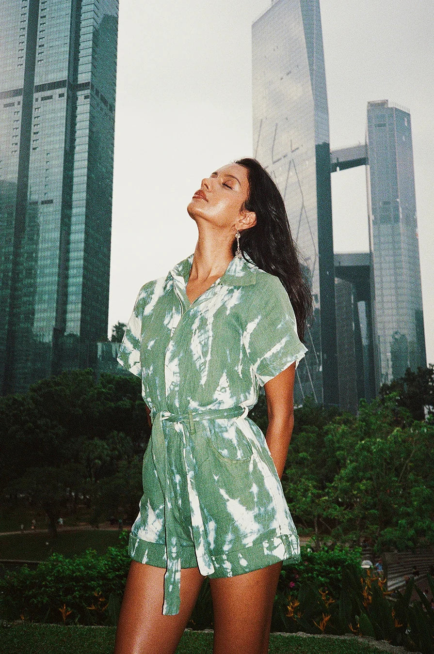 ELEVATE HEMP JUMPSUIT - MALACHITE