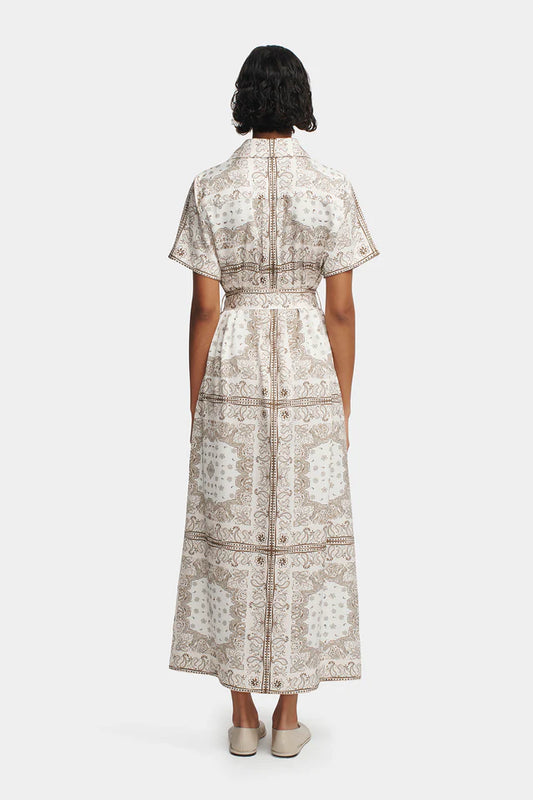 JOE MIDI DRESS - BEIGE BANDANA