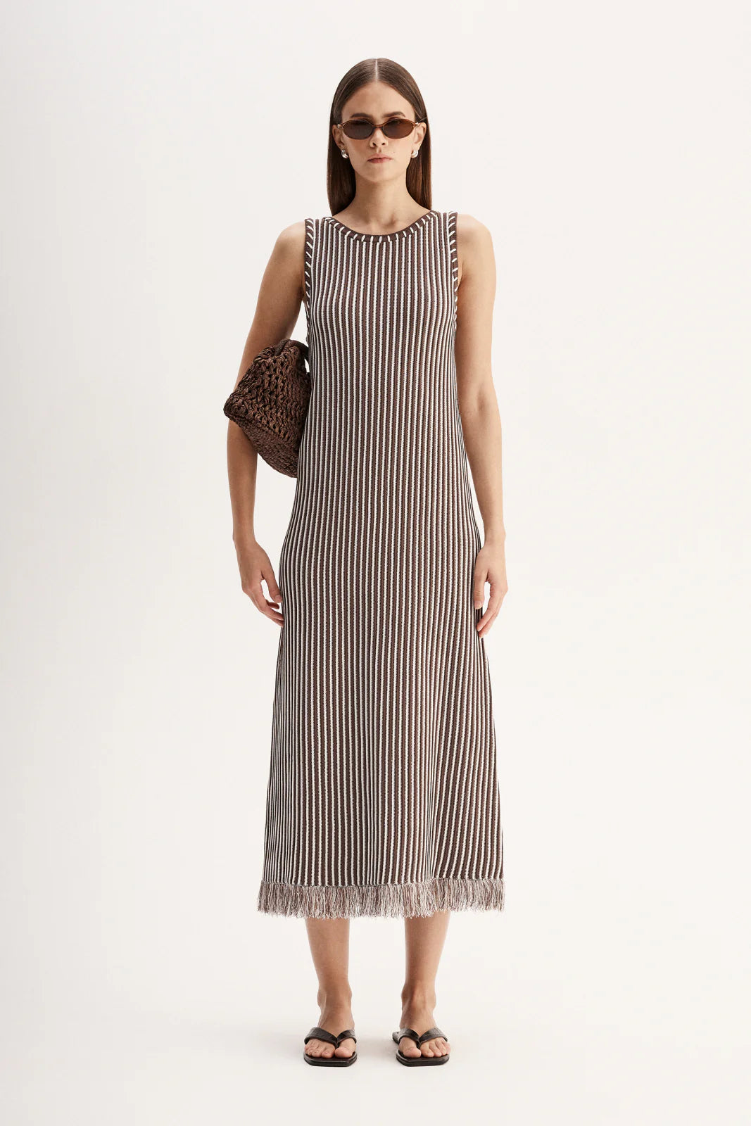 ALESSANDRA MAXI DRESS - CHOC STRIPE