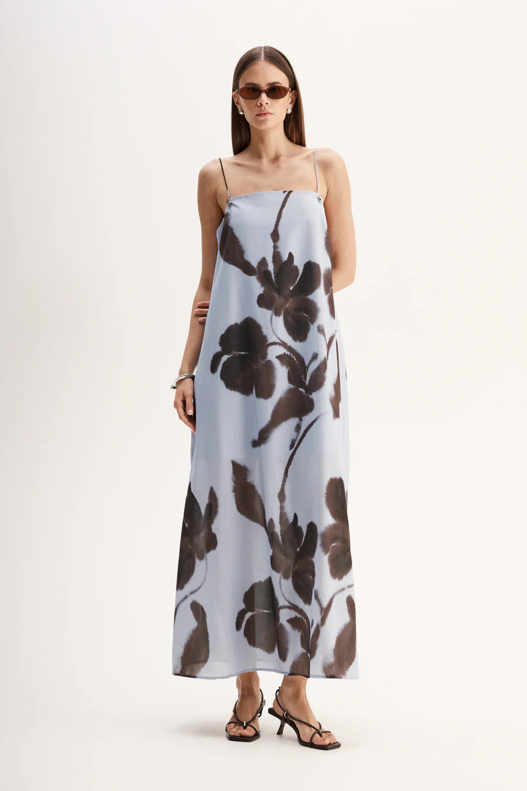 MONET MAXI DRESS-CHOC FLORAL PRINT
