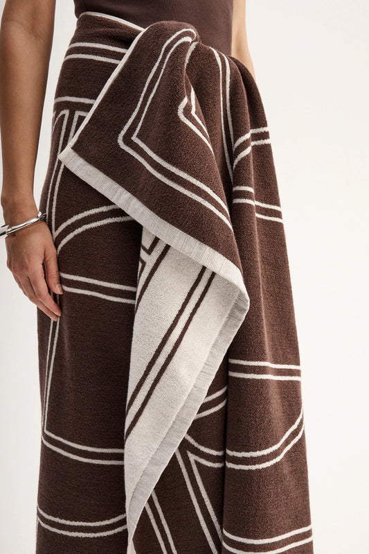 BEAU TOWEL - CHOC/ECRU