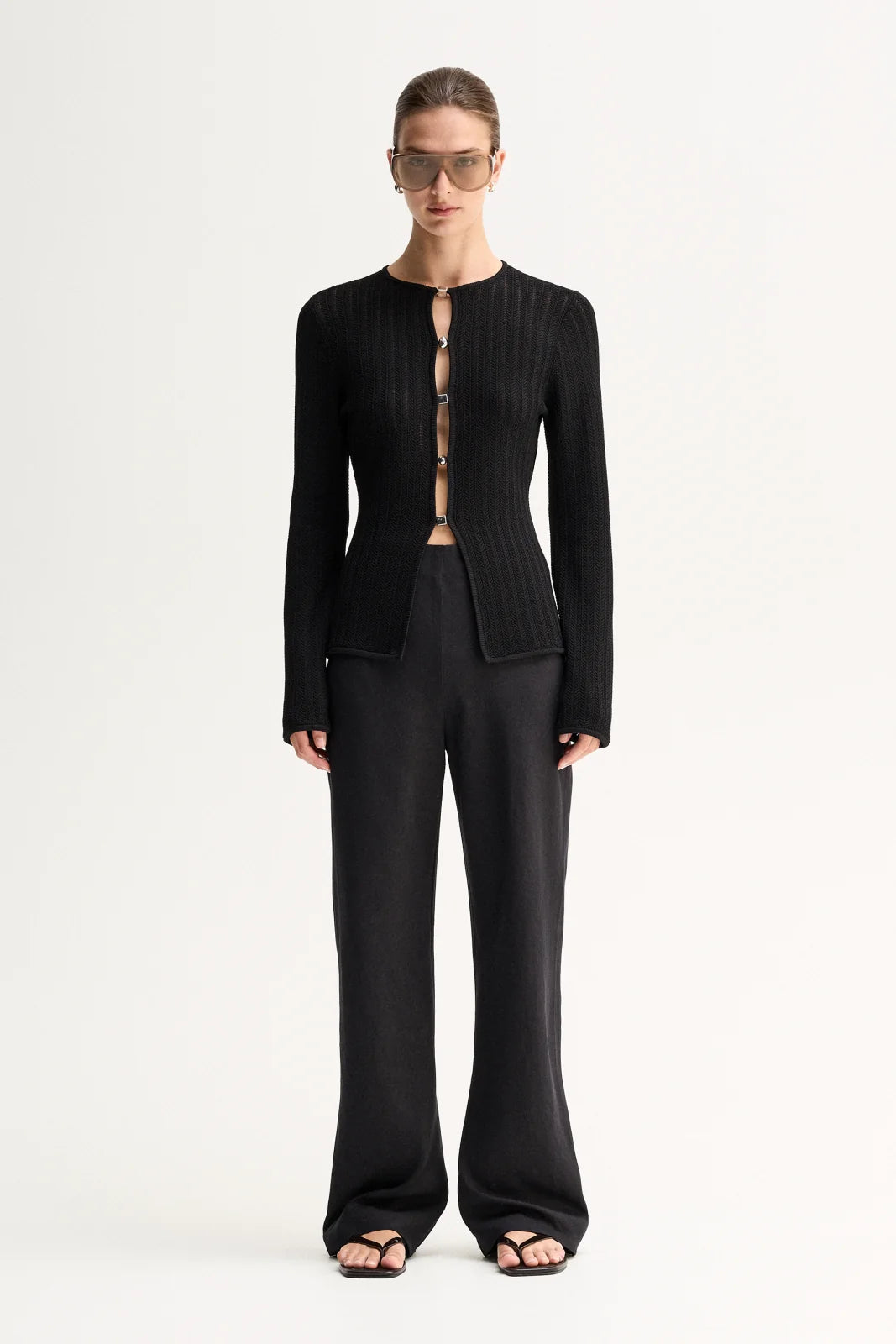 HAILEY KNIT CARDIGAN-BLACK
