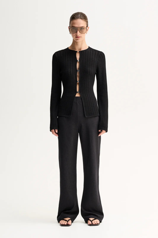 HAILEY KNIT CARDIGAN-BLACK