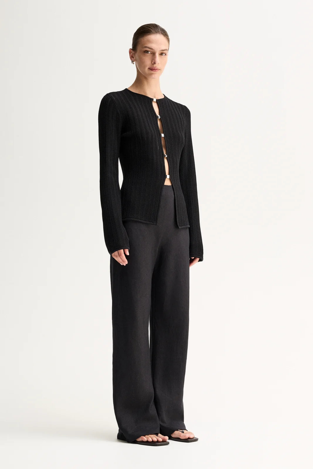 HAILEY KNIT CARDIGAN-BLACK