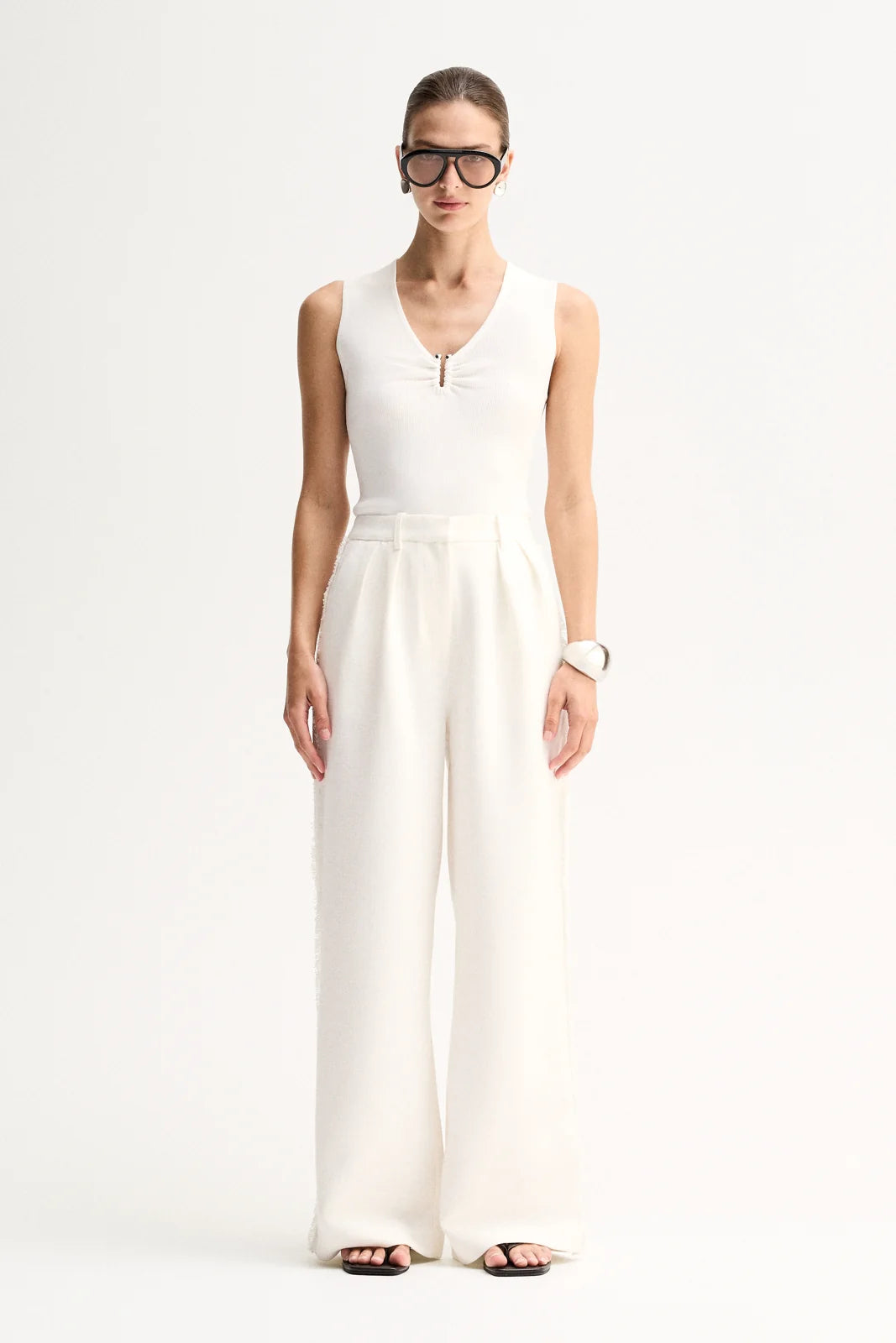 LINDSAY KNIT TOP-WHITE