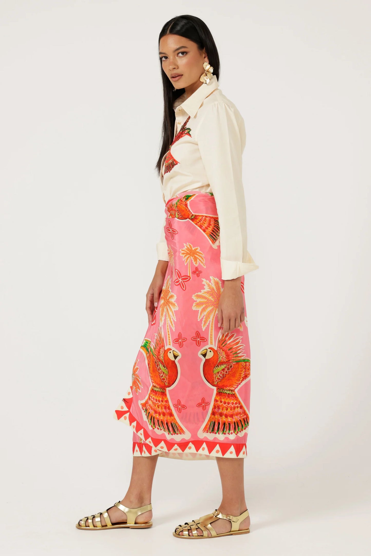 THE PARROT GARDEN SARONG