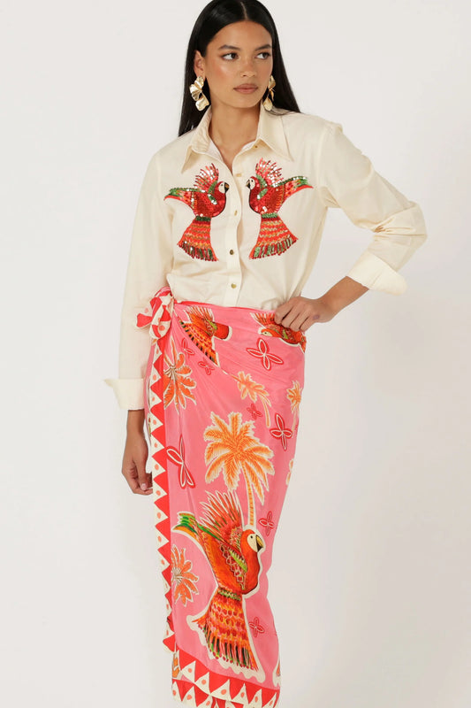 THE PARROT GARDEN SARONG