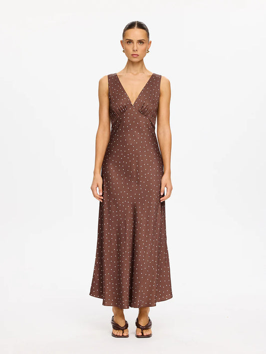 EDIE MIDI DRESS BROWN (LD283EDI)