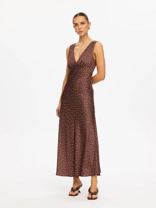 EDIE MIDI DRESS BROWN (LD283EDI)