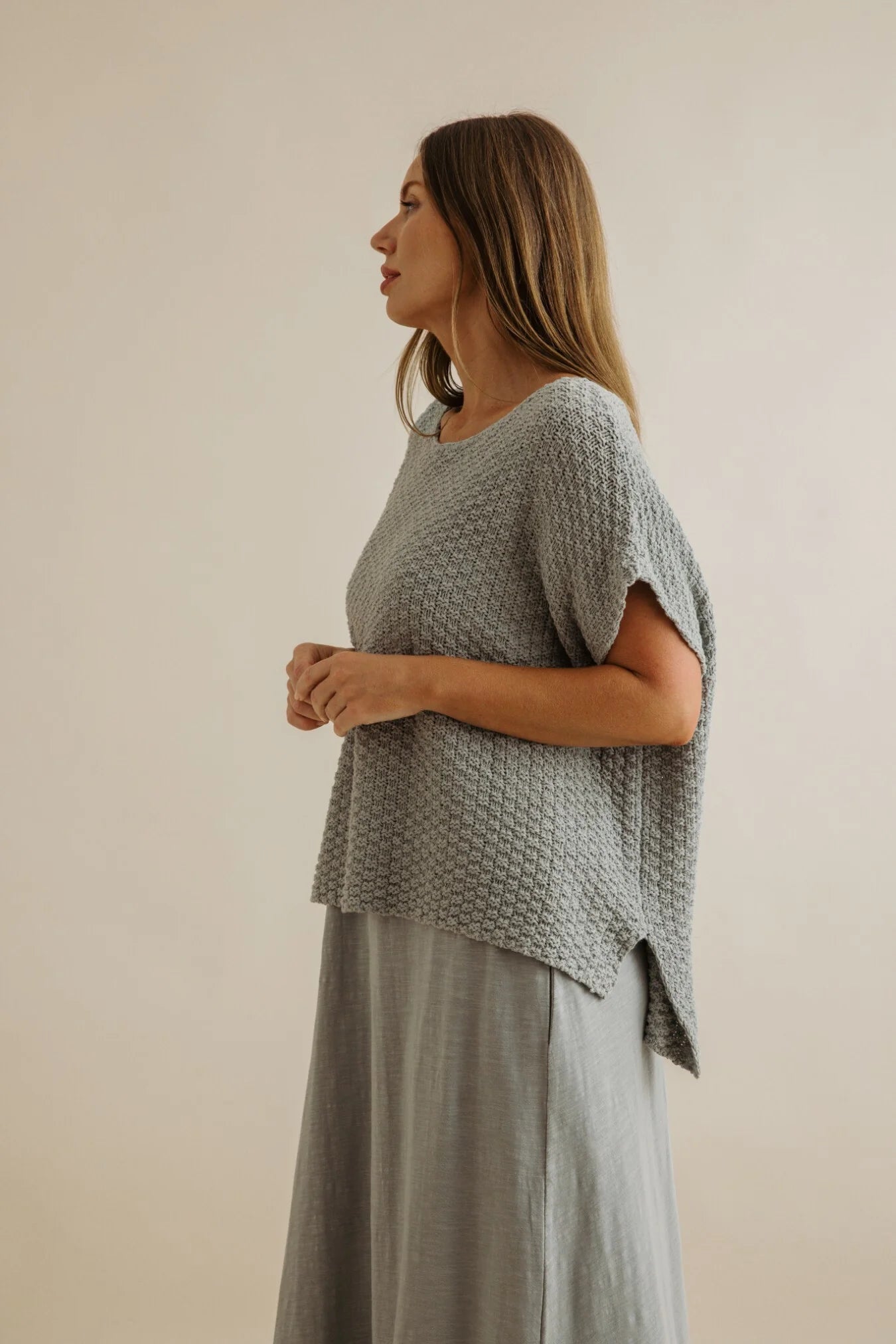 9SKF103 LADDER SHORTSLEEVE PULLOVER-THYME