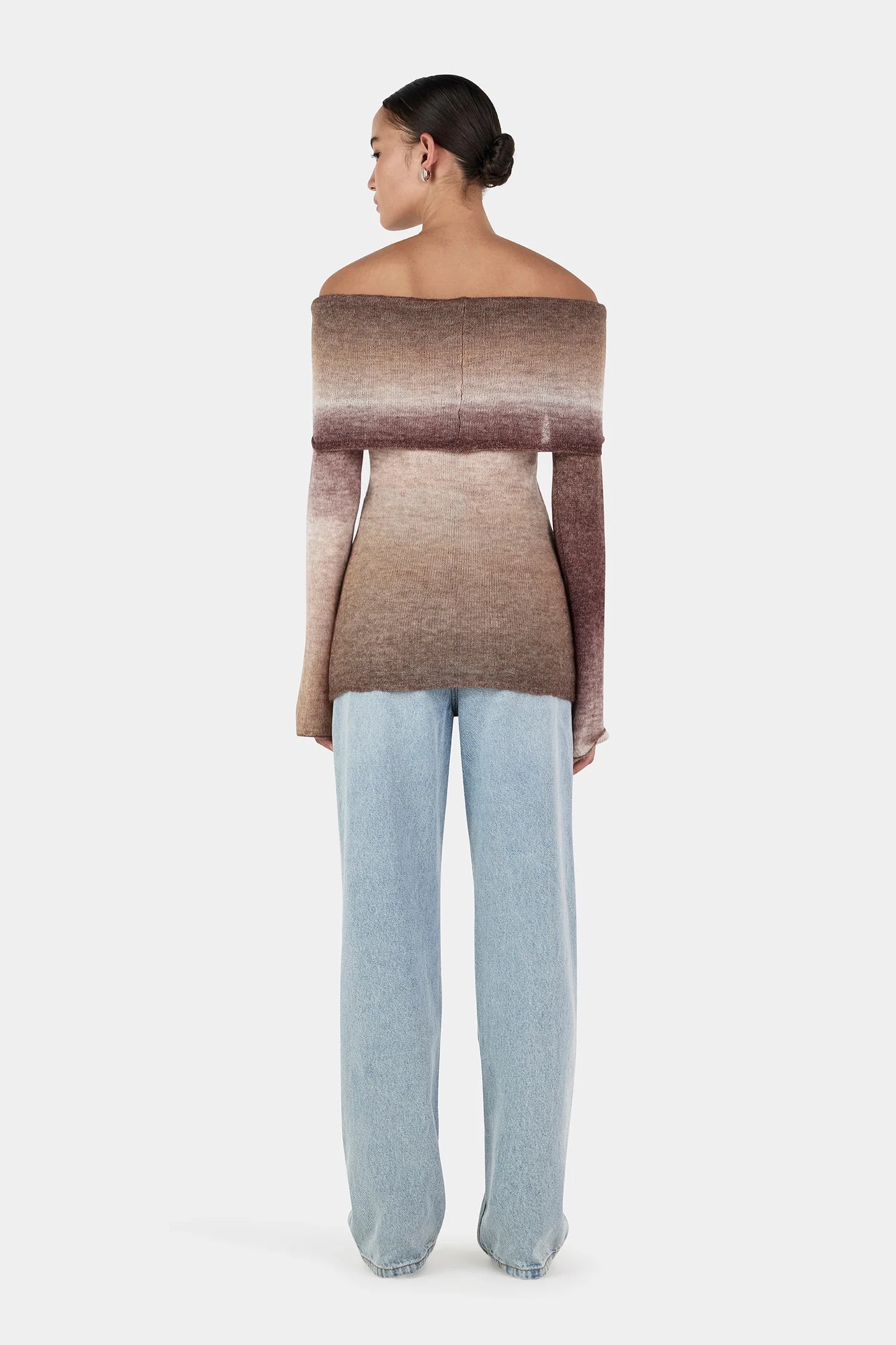 NAZIREE KNIT TOP - MOCHA MARLE