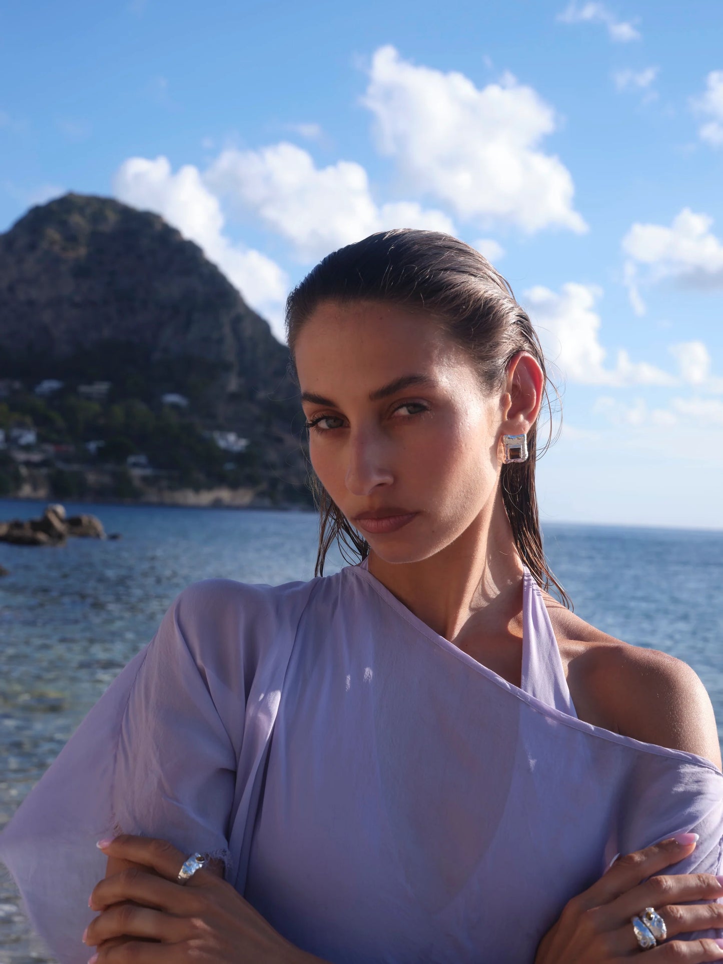 KAURI EARRINGS - SILVER TIGER EYE