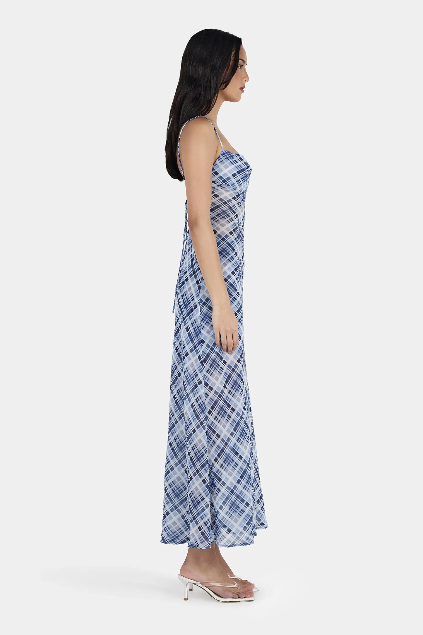 NOSTALGIA DRESS - SKY PLAID