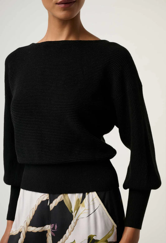 CLARISSA MERINO WOOL BLEND REVERSIBLE KNIT TOP