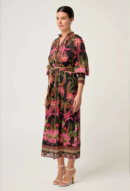 OW41905ANL-CARMEN SILK COTTON PLACEMENT PRINT MAXI DRESS-ANTHOS LOTUS