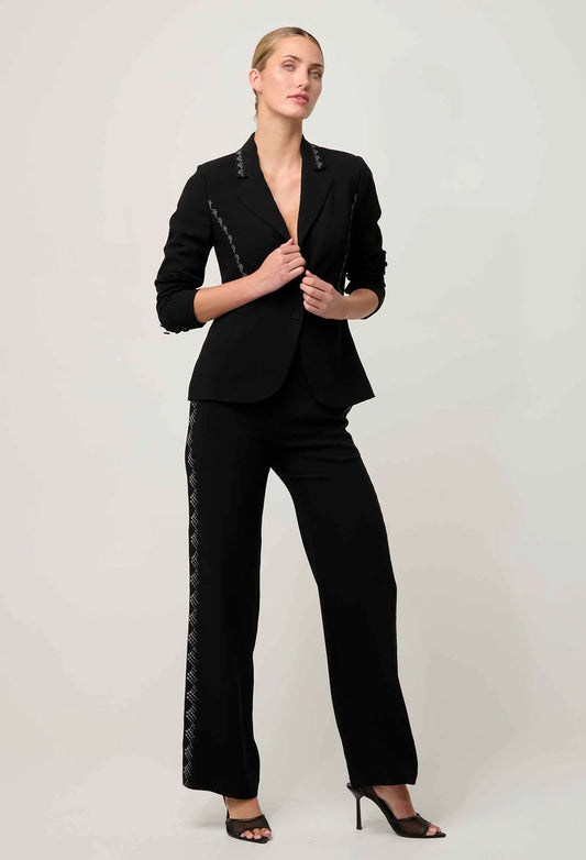 ELVIRA EMBROIDERED CREPE BLAZER