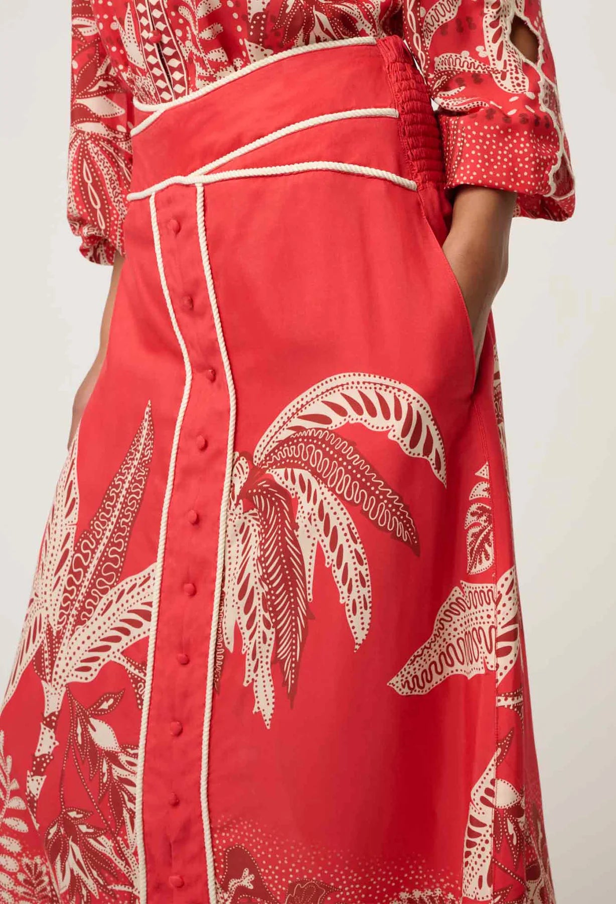 HARPER FAILLE PLACEMENT SKIRT - CRIMSON PALMS
