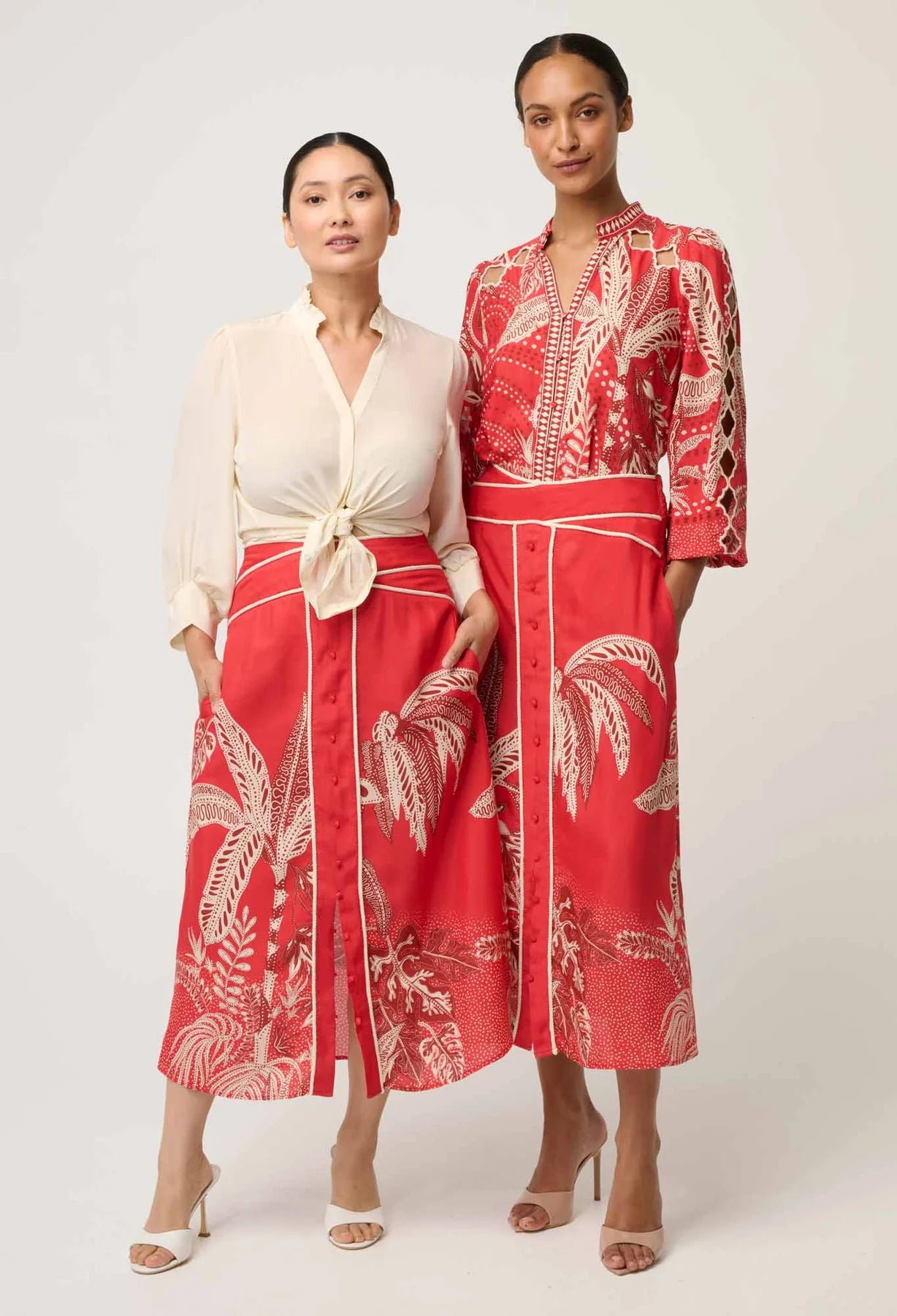 HARPER FAILLE PLACEMENT SKIRT - CRIMSON PALMS