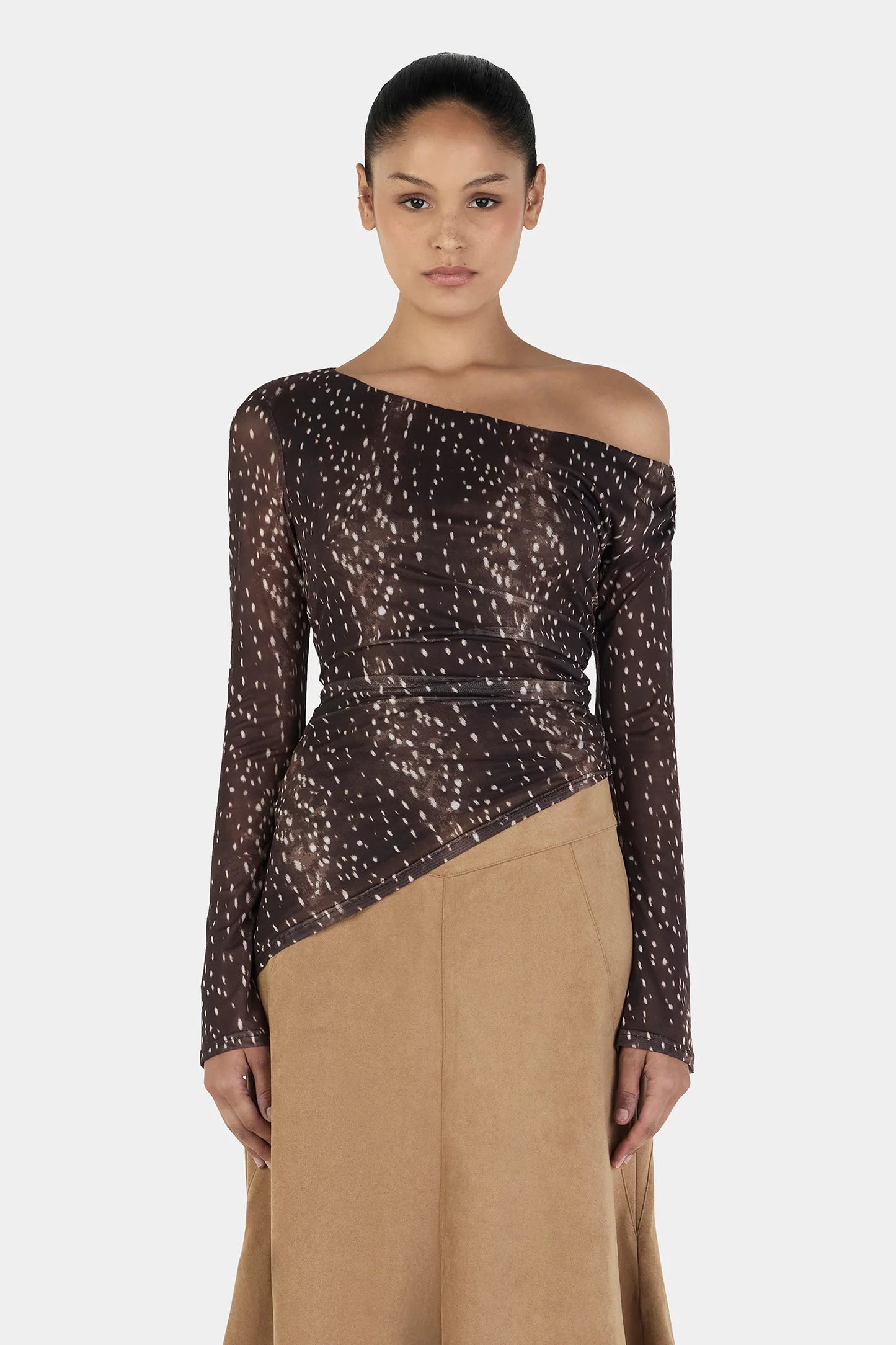 PAIGE LONG SLEEVE TOP - BAMBI