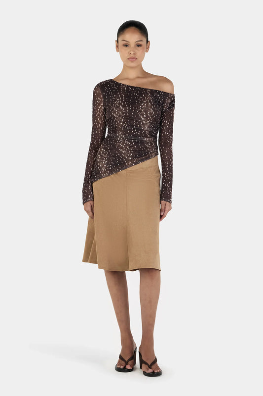 PAIGE LONG SLEEVE TOP - BAMBI