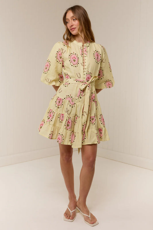 RUBA MINI DRESS-SAVANNA TILE