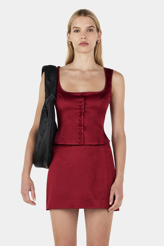 ROWENA CORSET TOP - RED