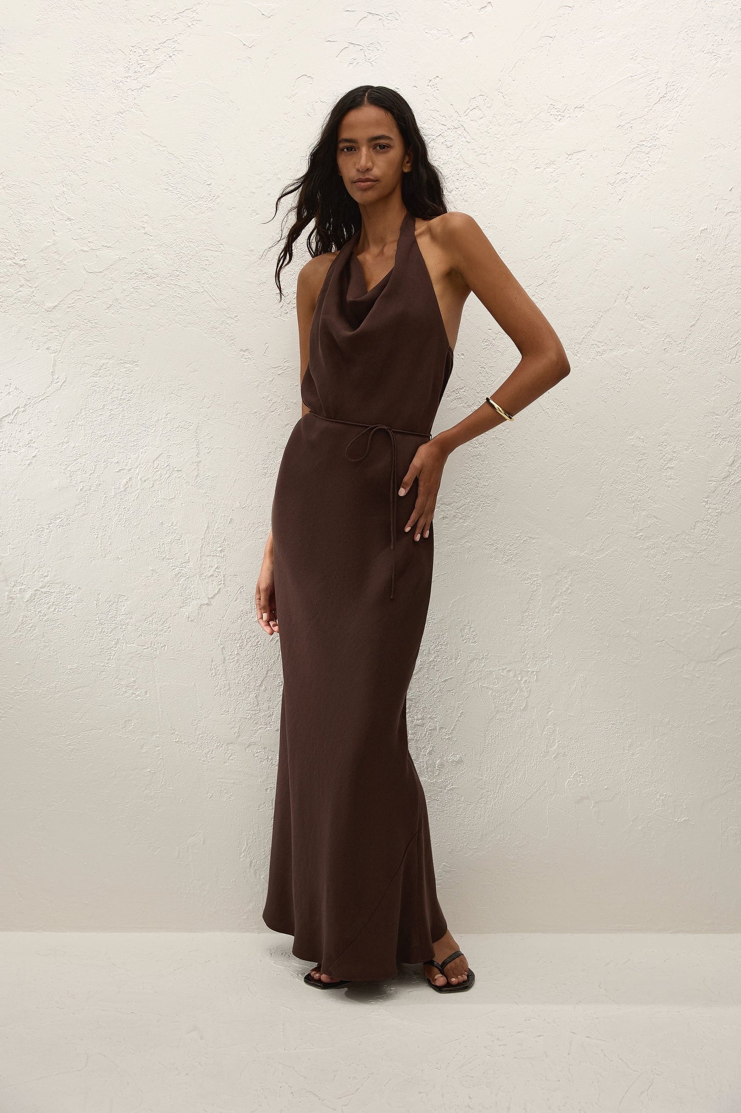 FF5192- IZARO MAXI DRESS CHOCOLATE