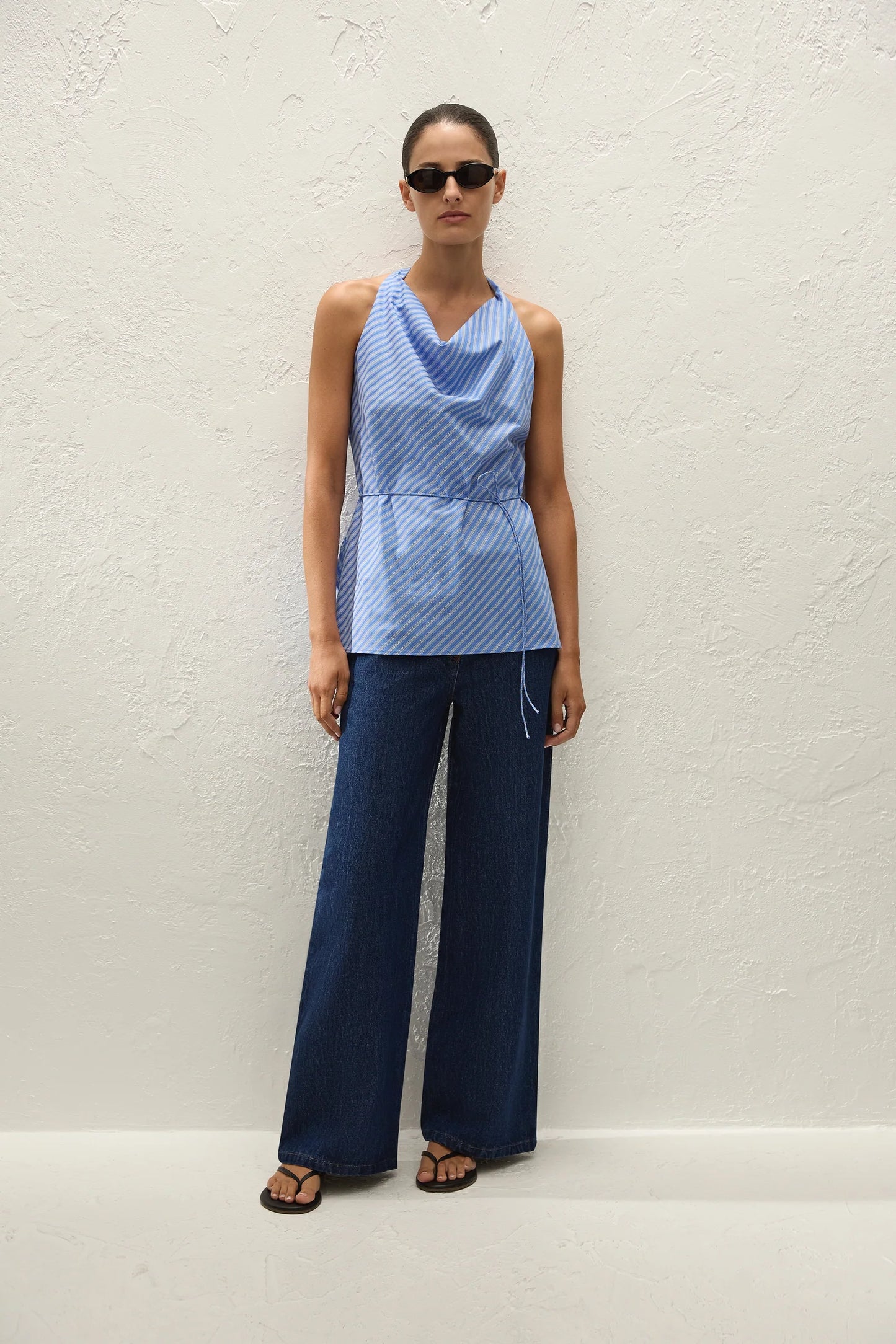 IZARO TOP-JOAO STRIPE AZULEJO BLUE