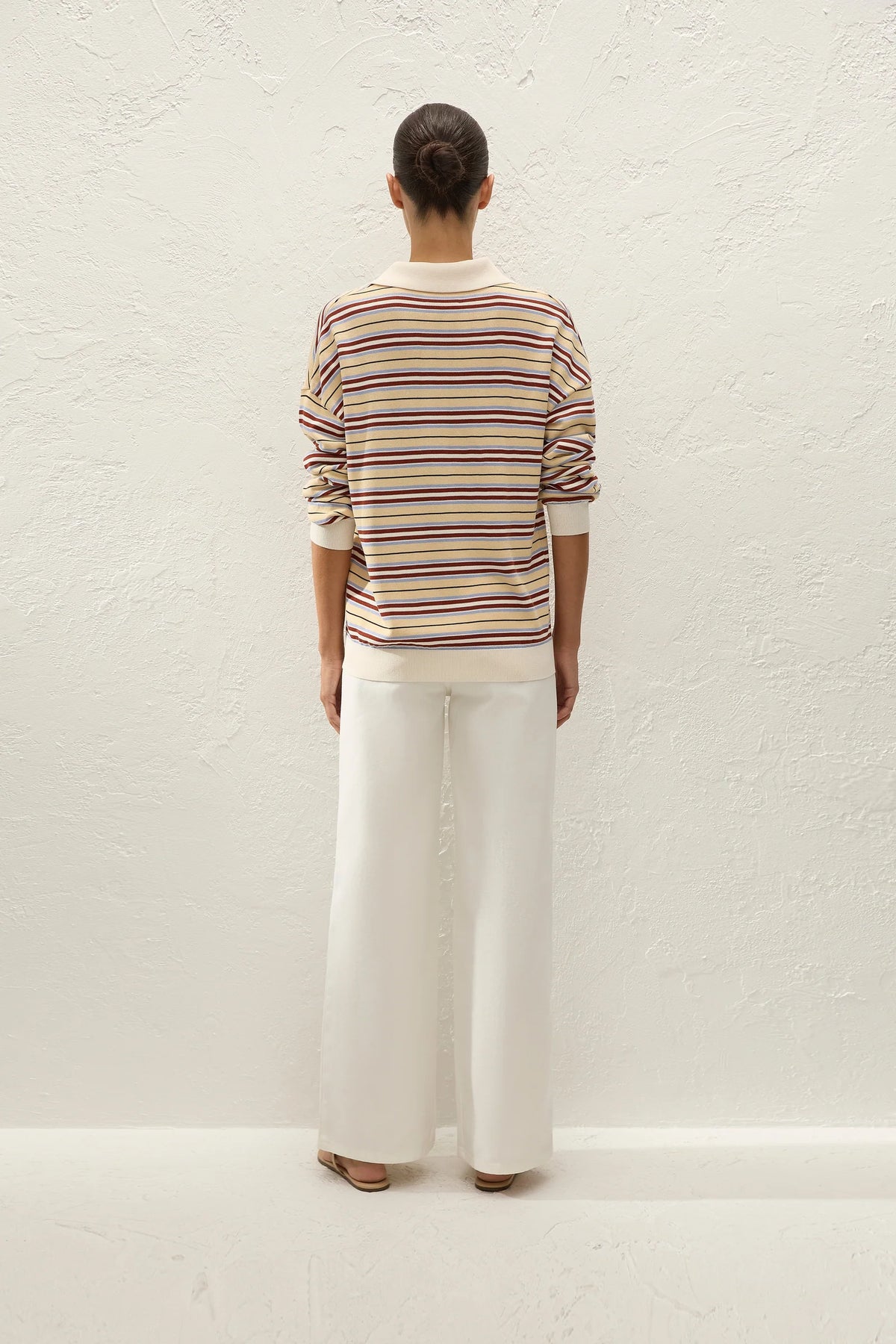 HARLOW OVERSIZED POLO-CILA STRIPE BUTTER