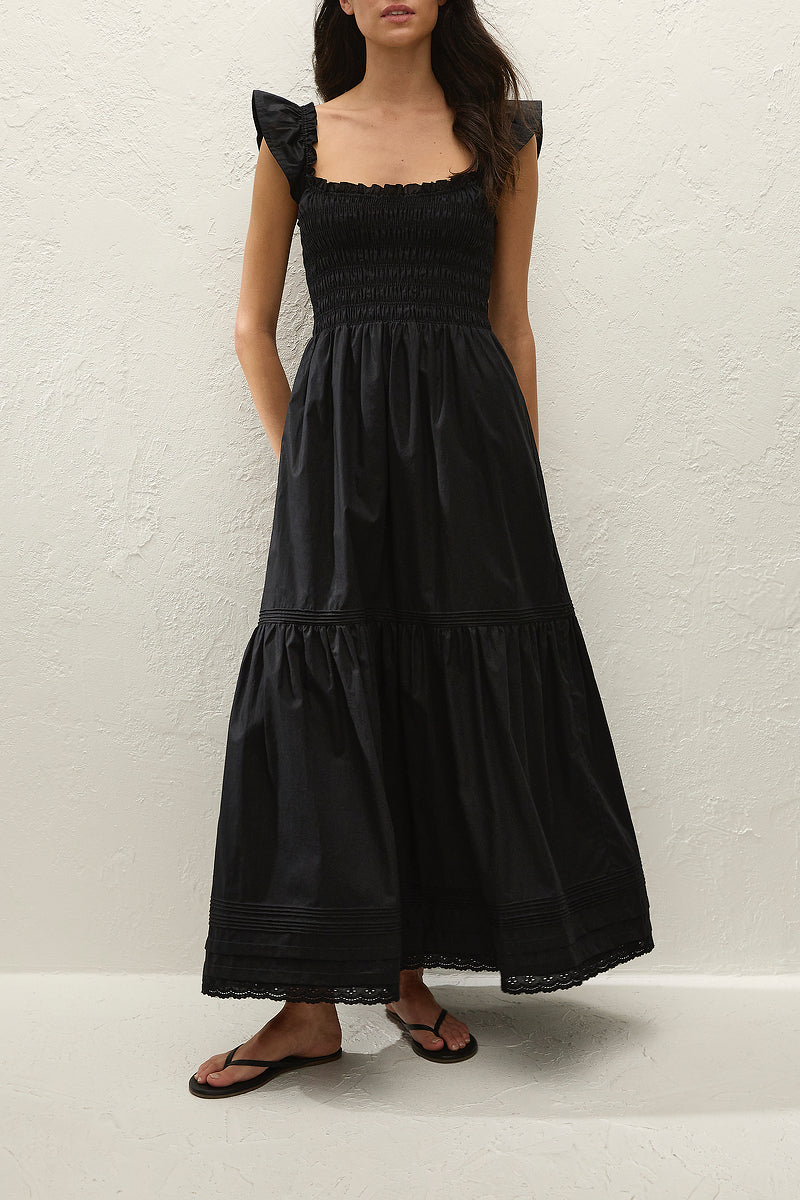 VALENTINA MAXI DRESS - FIORE LACE BLACK