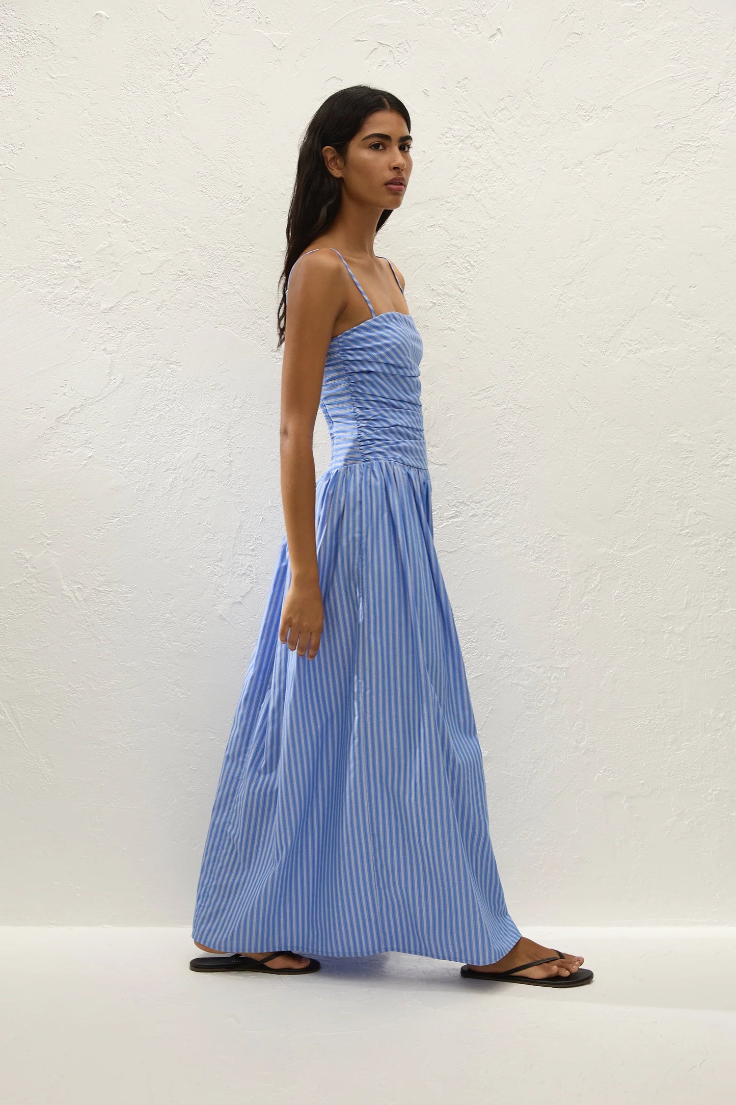 PORTLLIGAT MAXI DRESS-JOAO STRIPE AZULEJO BLUE