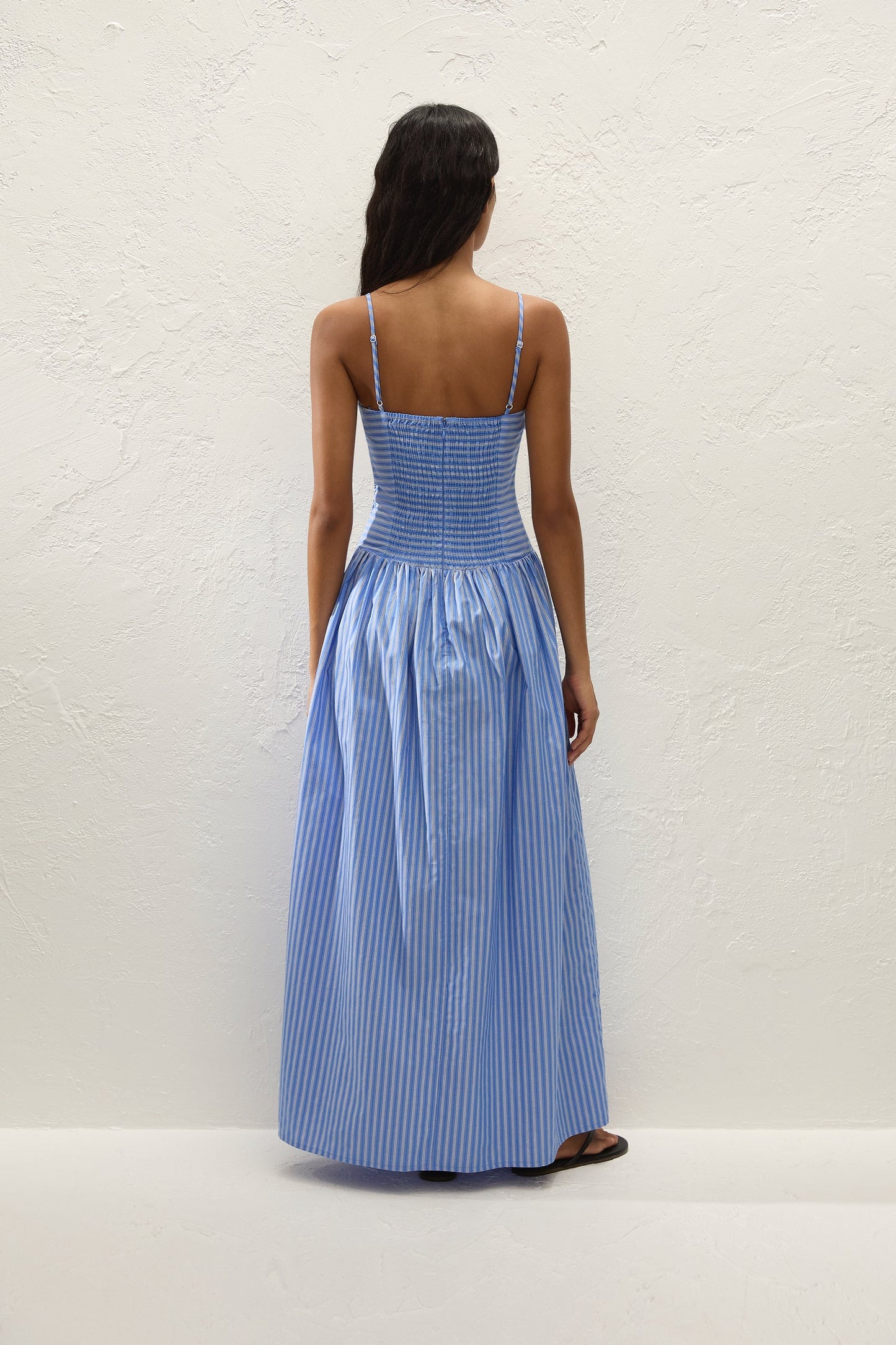 PORTLLIGAT MAXI DRESS-JOAO STRIPE AZULEJO BLUE