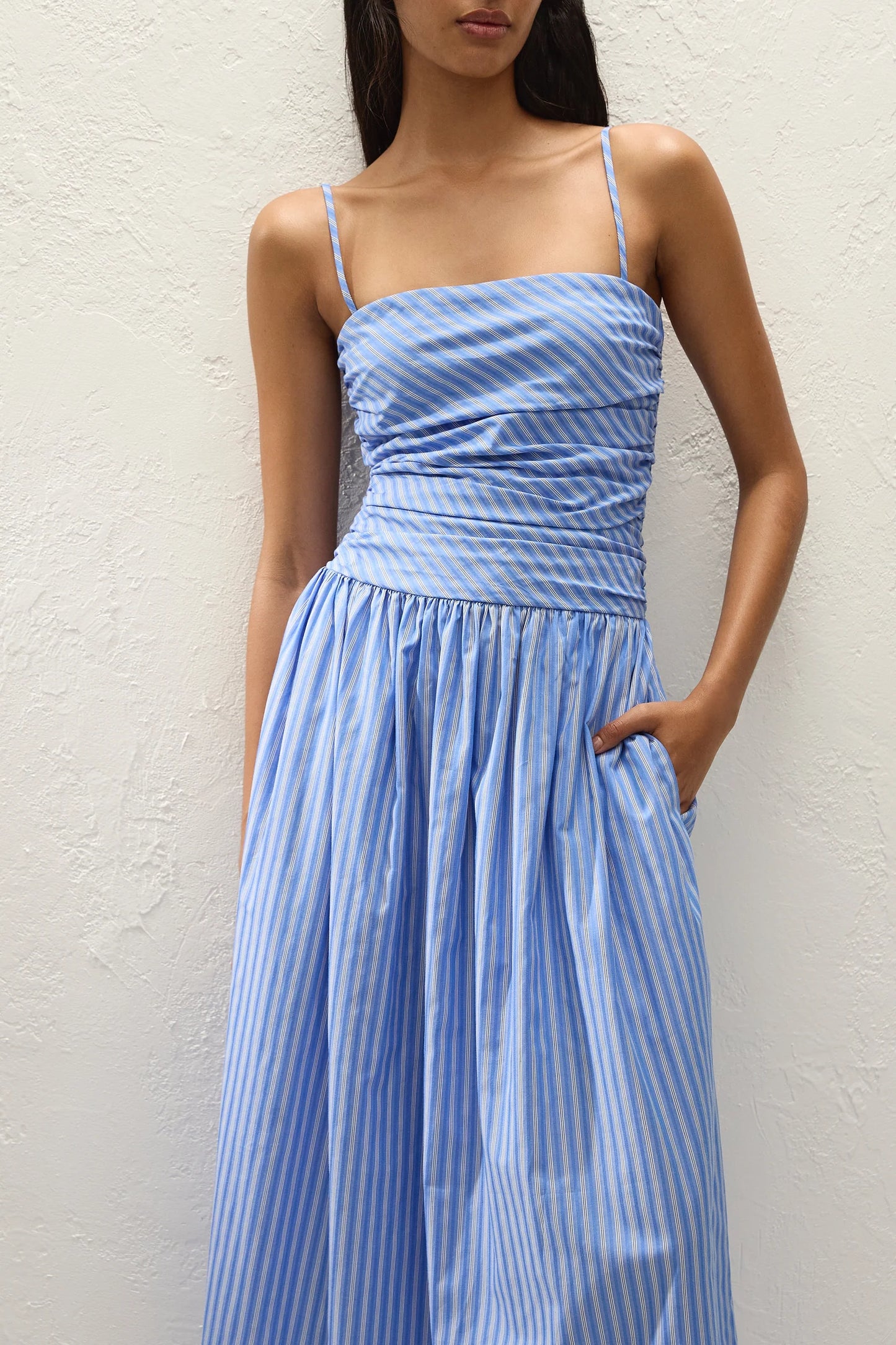 PORTLLIGAT MAXI DRESS-JOAO STRIPE AZULEJO BLUE