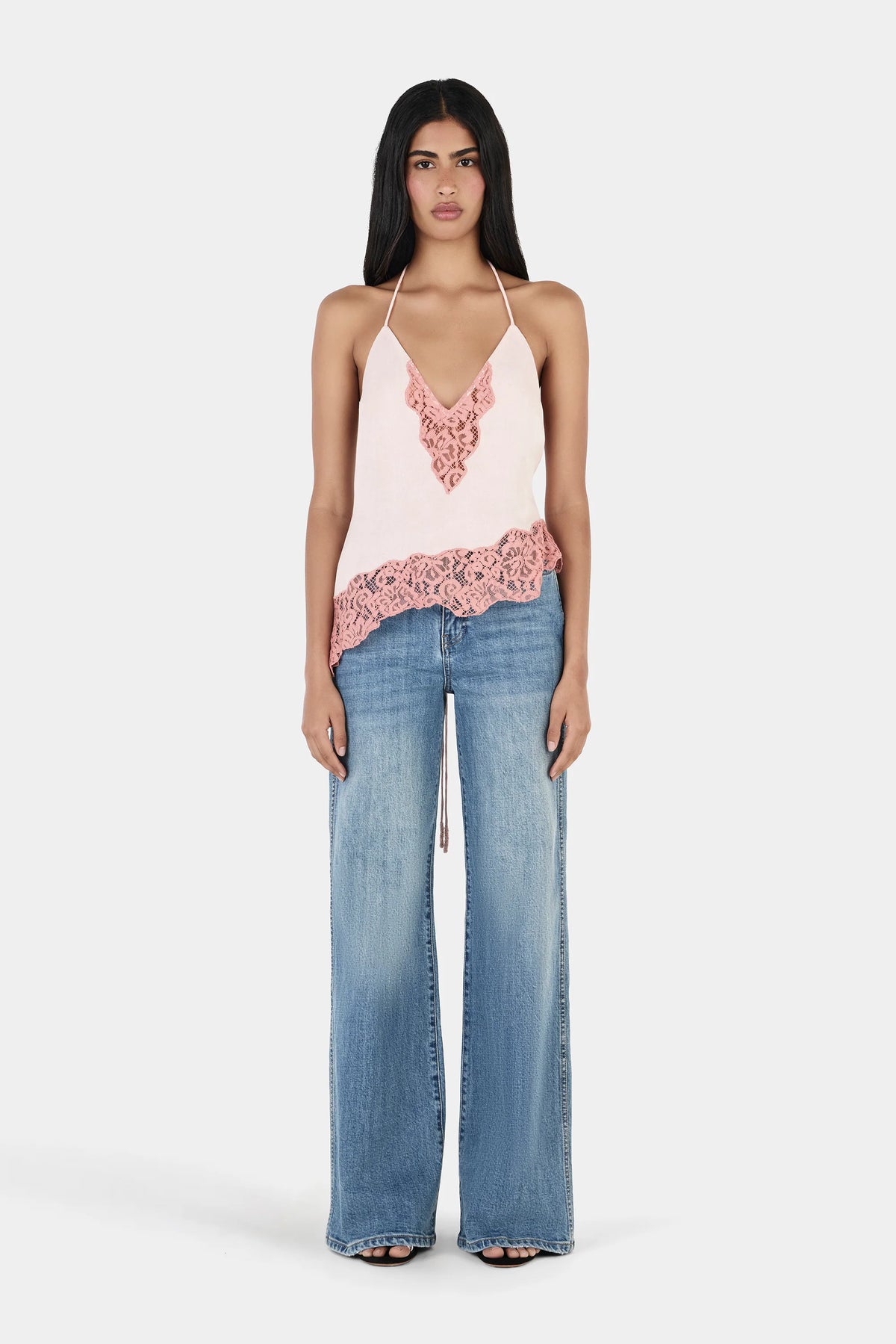 NERA HALTER TOP - PINK TWO TONE